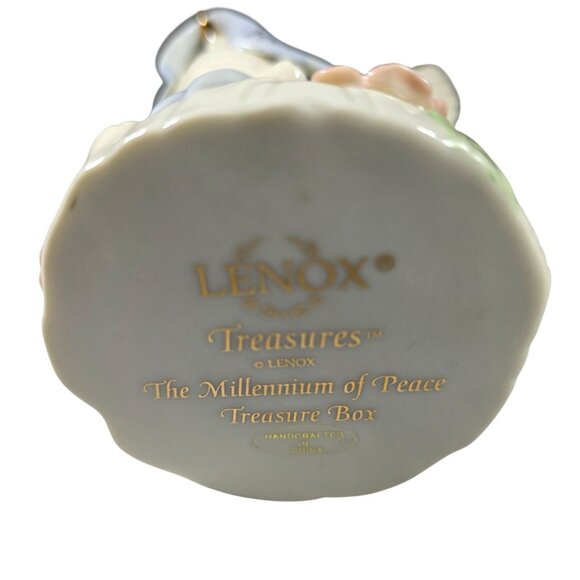 Lenox 2000 Dove Trinket treasure Box Floral Design millenium of peace incl charm - Picture 8 of 10